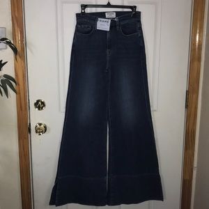NWT FRAME Denim Palazzo Pant Panel Slit Sz 27